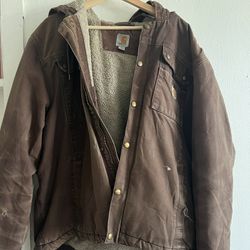 Carhartt Jacket With Sherpa Lining In XL