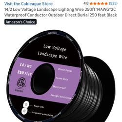 14/2 wire 250 feet HEAVY DUTY DIRECT BURIAL WATEPROOF SUN LIGHT RESISTANCE 14/2  cable 250 pies nuevo