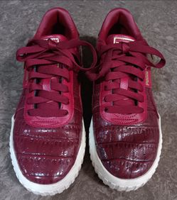 Women's Puma Cali Croc glossy crocodile embossed leather upper & chunky platform soles
