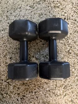 10 and 6 lb dumbbells