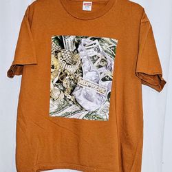 Supreme Bling Tee, Burnt Orange, Men's M EUC *Authentic