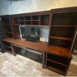 Pottery Barn  Desk w/ Bookshelves & Swivel Chair