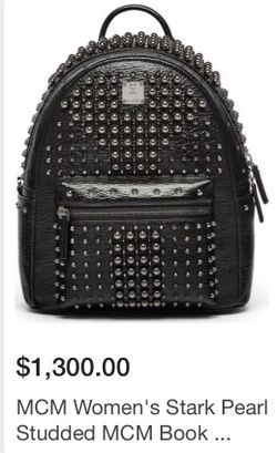 Brand new mini mcm studded bookbag women’s