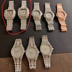 Cartier iced out Moissanite watch