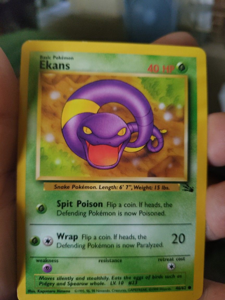 1995 ekans pokemon card Amazon.com: Pokémon 1st/2nd Generation from 1999! Pack of 50 Cards  Guaranteed Holographics and first editions!! No more then 6 energy cards in  each lot unless requesting more! Product ID: 792759981470 : Toys & Games main image 1