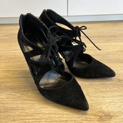 Saks Fifth Avenue Black Suede Booties Size 7.5  - Great Condition!