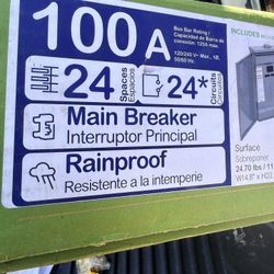 Square D 100 Amp Main Breaker Sub Panel 24 Space Type QO Outdoor 