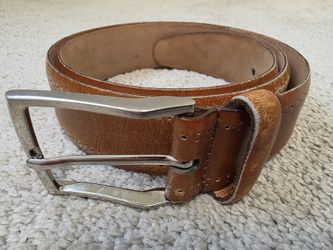 Allen Edmonds Men's Brown Leather Brogue Perforated Belt Size 32 Made in Canada