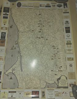 Vintage expedition in a search of Best wineries in Sonoma map 18.5x25"in VG condition