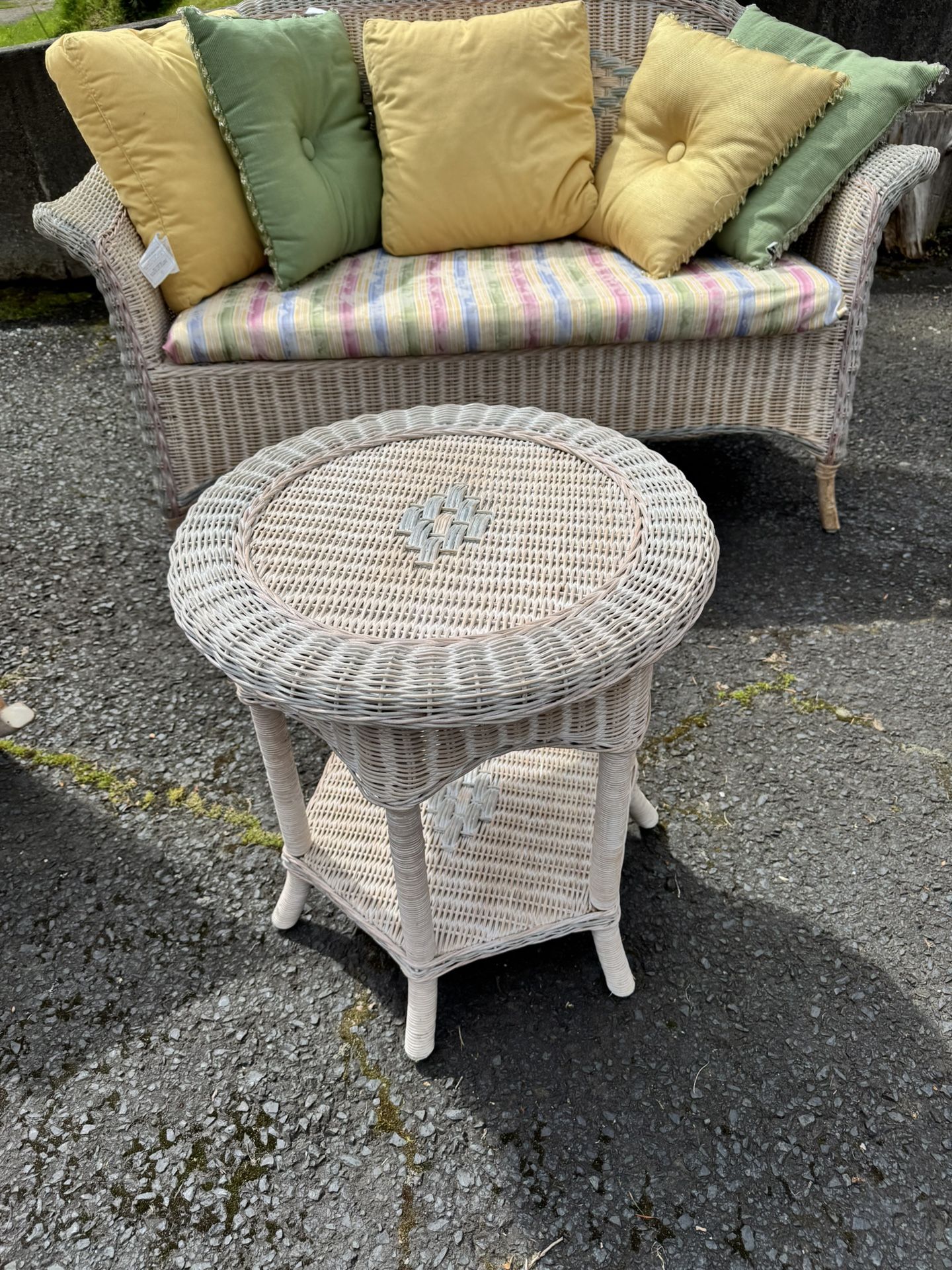Vintage Wicker Round Table