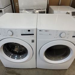 Used Like New 2021 LG Front Loading Washer And Stackable Gas Dryer Set 