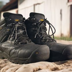 KEEN Utility Men’s Louisville Work Boot Sz 9.5 Steel Toe Leather Waterproof GUC