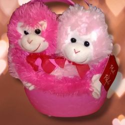Valentine's Day Plush Hugging/Hanging Monkeys 