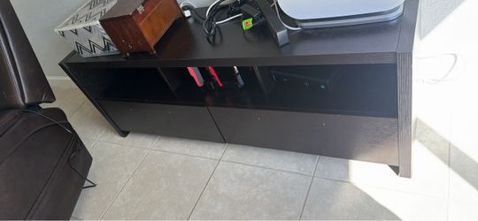 Dark Brown TV Stand with Storage