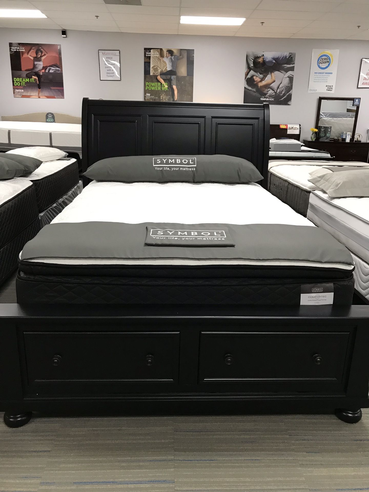 Brand New Platform Beds - Queen - Black- White -