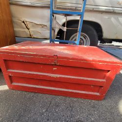 Painted Red Wood Chest
