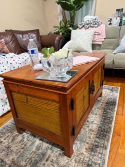 Wooden Storage Trunk Coffee Table