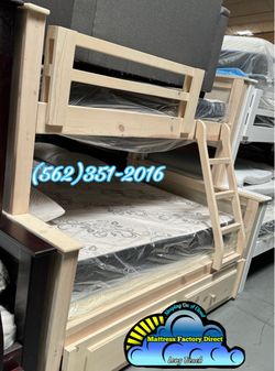 Twin full whitewash bunk bed with mattresses colchones camas nuevas