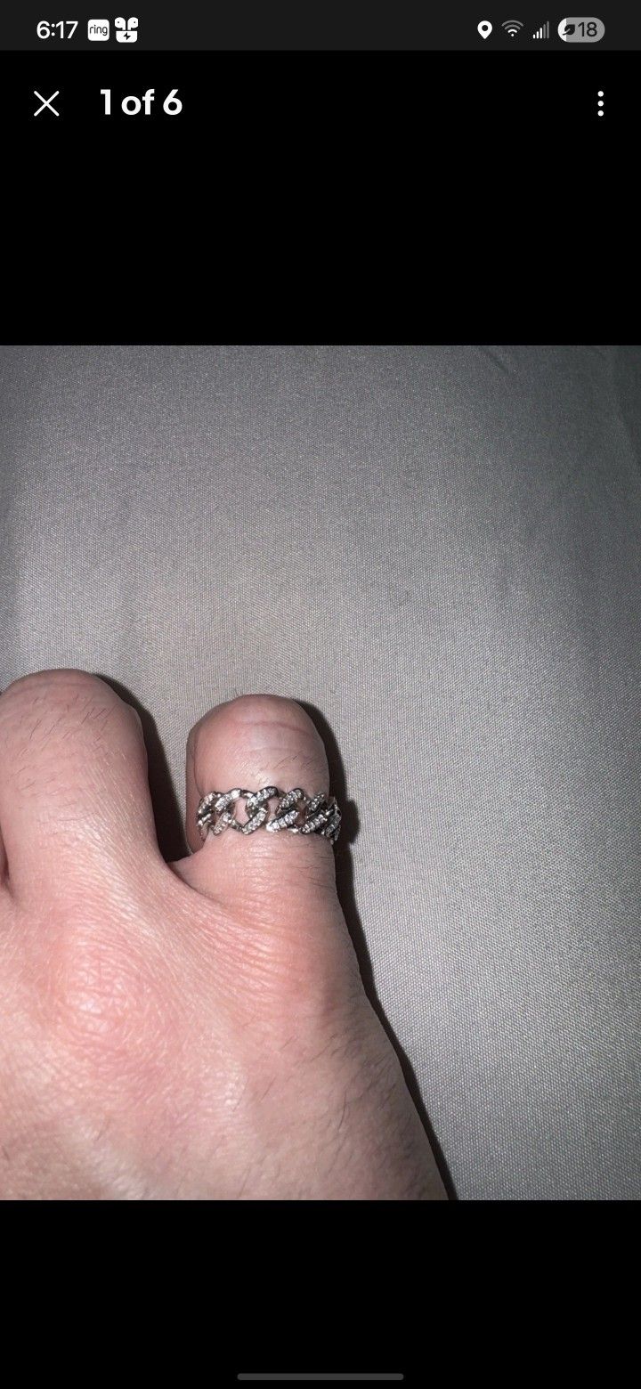 14K White Gold Diamond Pinky Ring