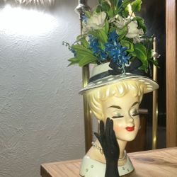 Vintage Lady Head Vase 