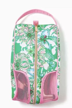 NWT Lilly Pulitzer Spearmint Blossom Views Shoe Bag GWP Travel Zip Pouch NIP