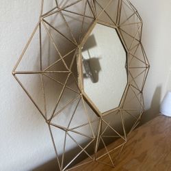 Gold Round Mirror