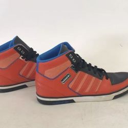 Adidas Men's Orange, Blue And Black Mid Top Basketball Sneakers Size 12