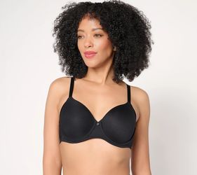 Breezies Radiant Lace Underwire Adjustable Shoulder Strap T-Shirt Bra Black, 42C