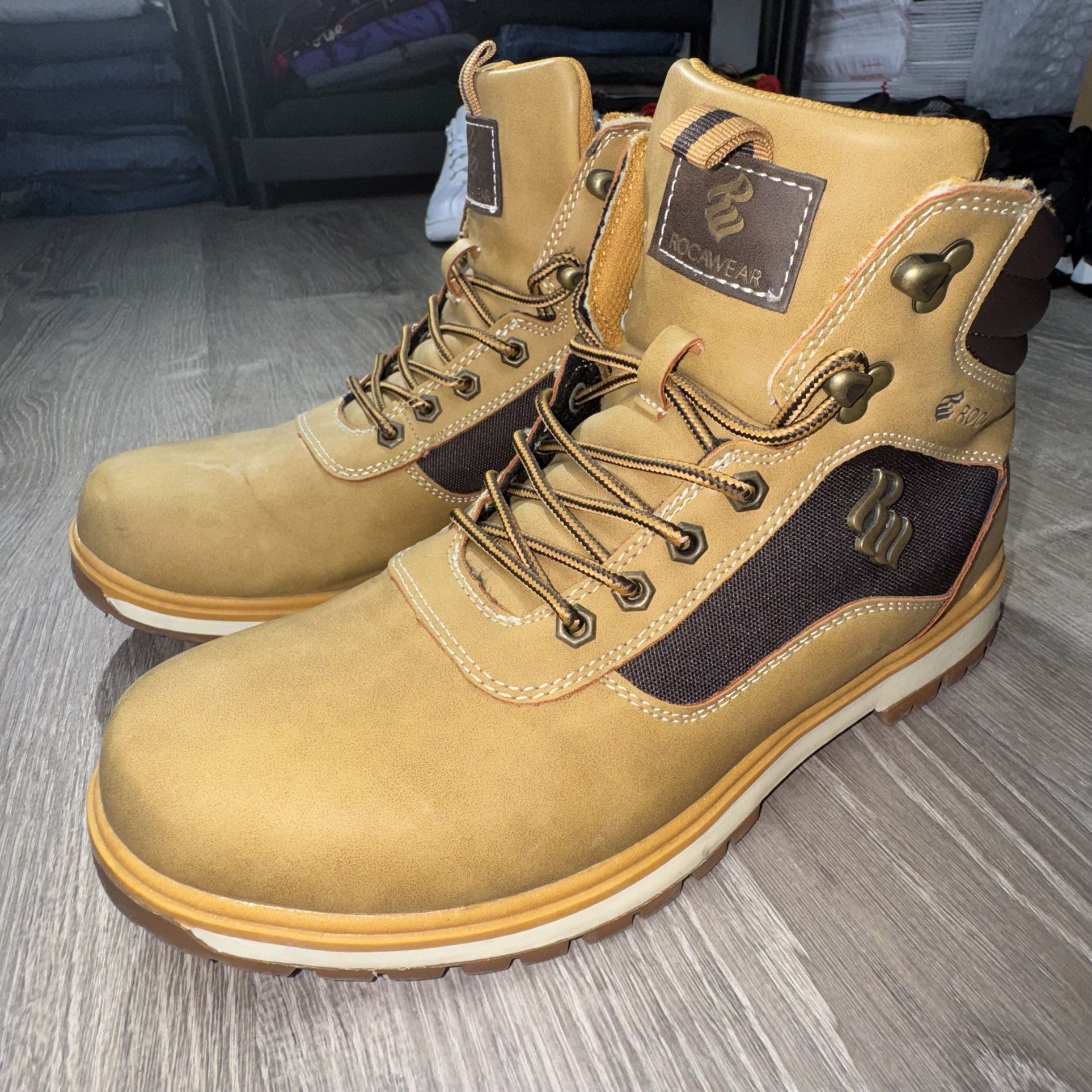 Rocawear Cadet Faux Leather Men's Boots Size 10.5 Excellent Condition Super Clean