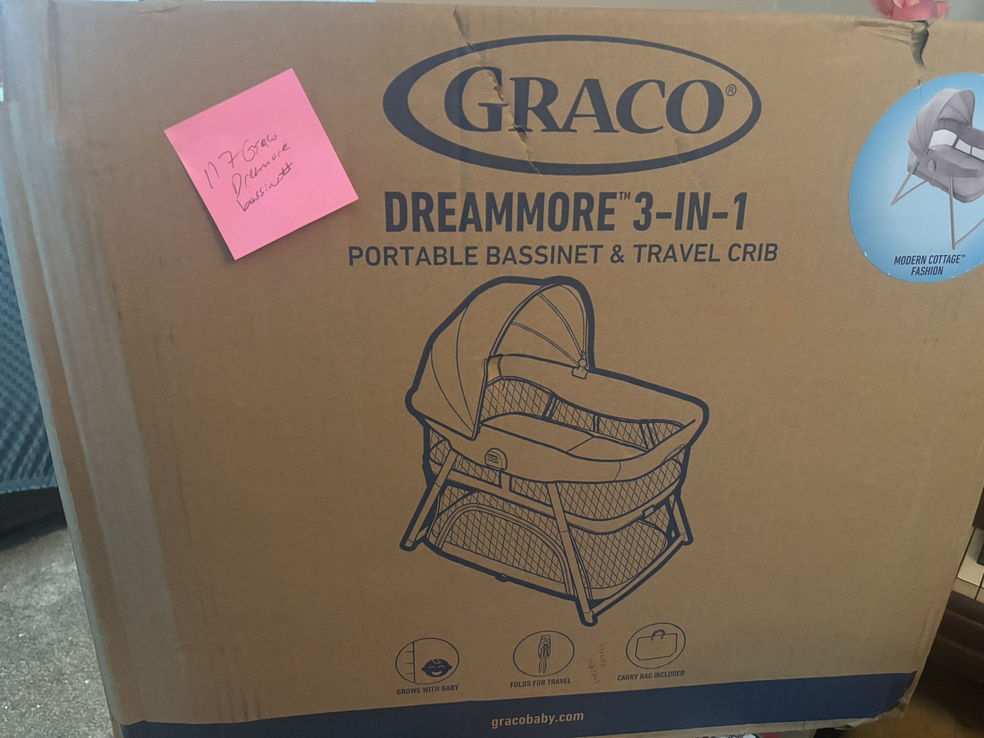 Graco DreamMore Three And One Portable Bassinet And Travel Crib
