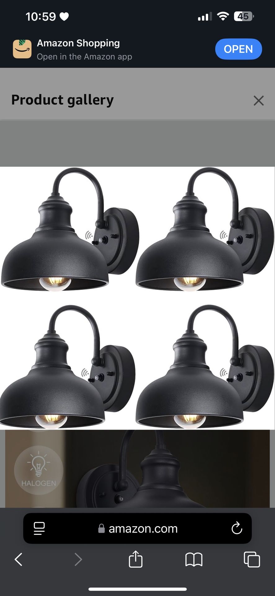 7'' Outdoor Dusk to Dawn Barn Lights Small Black Exterior Gooseneck Light Wall Mount Classic Exterior Barn Door Wall Lighting Fixture 4 Pack Farmhouse