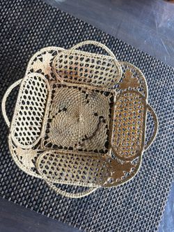 Mid Century Wooven Basket 