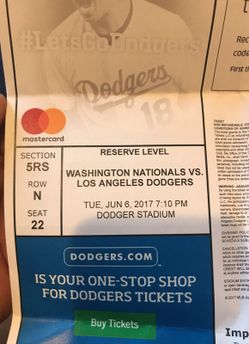 Dodgers Vs Nationals 6/6/17