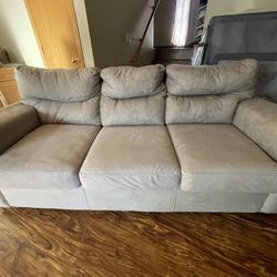 Three Seated Light Brown Couch