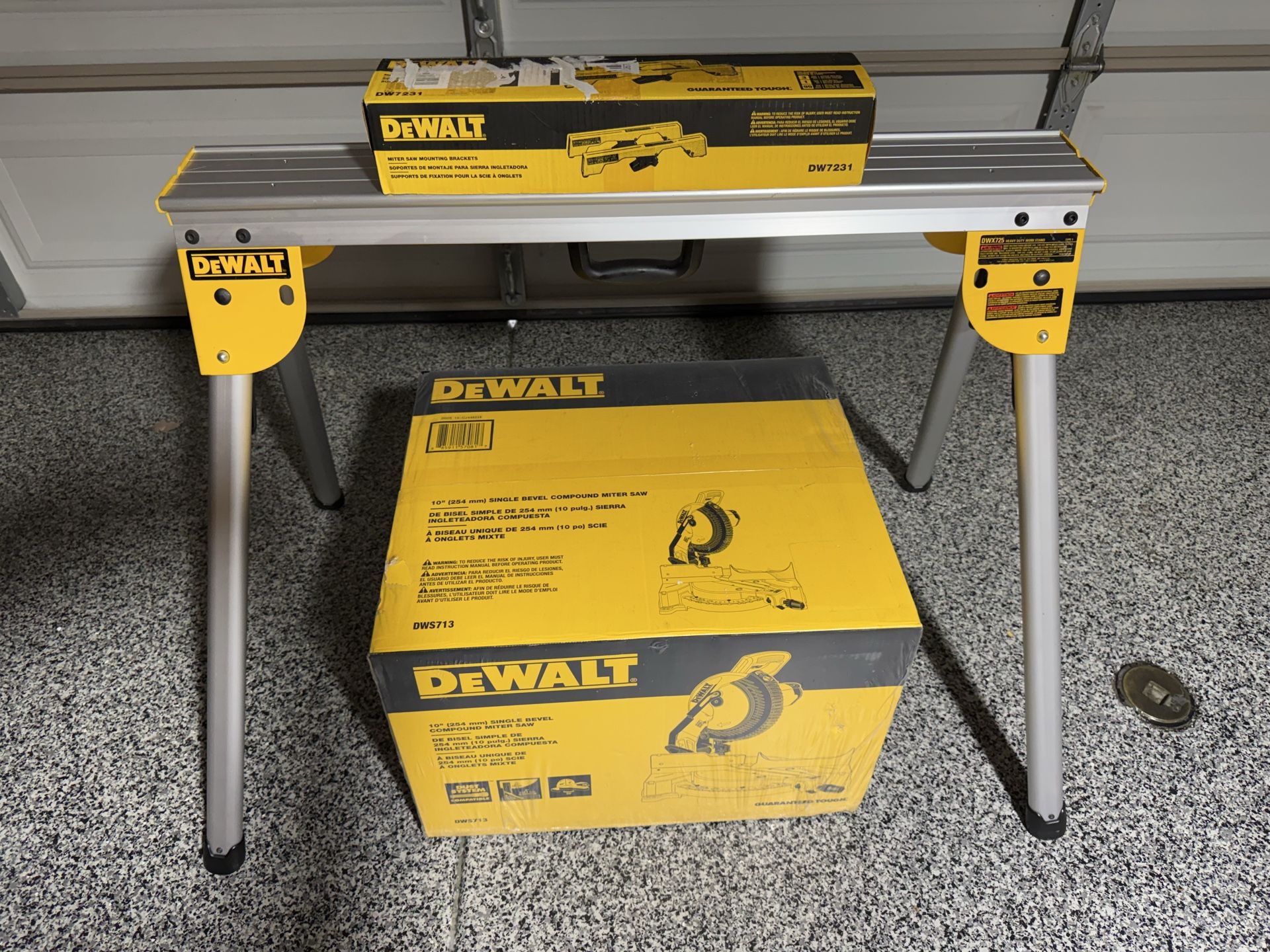 Dewalt Miter saw, box still sealed with stand and brackets- all new never used