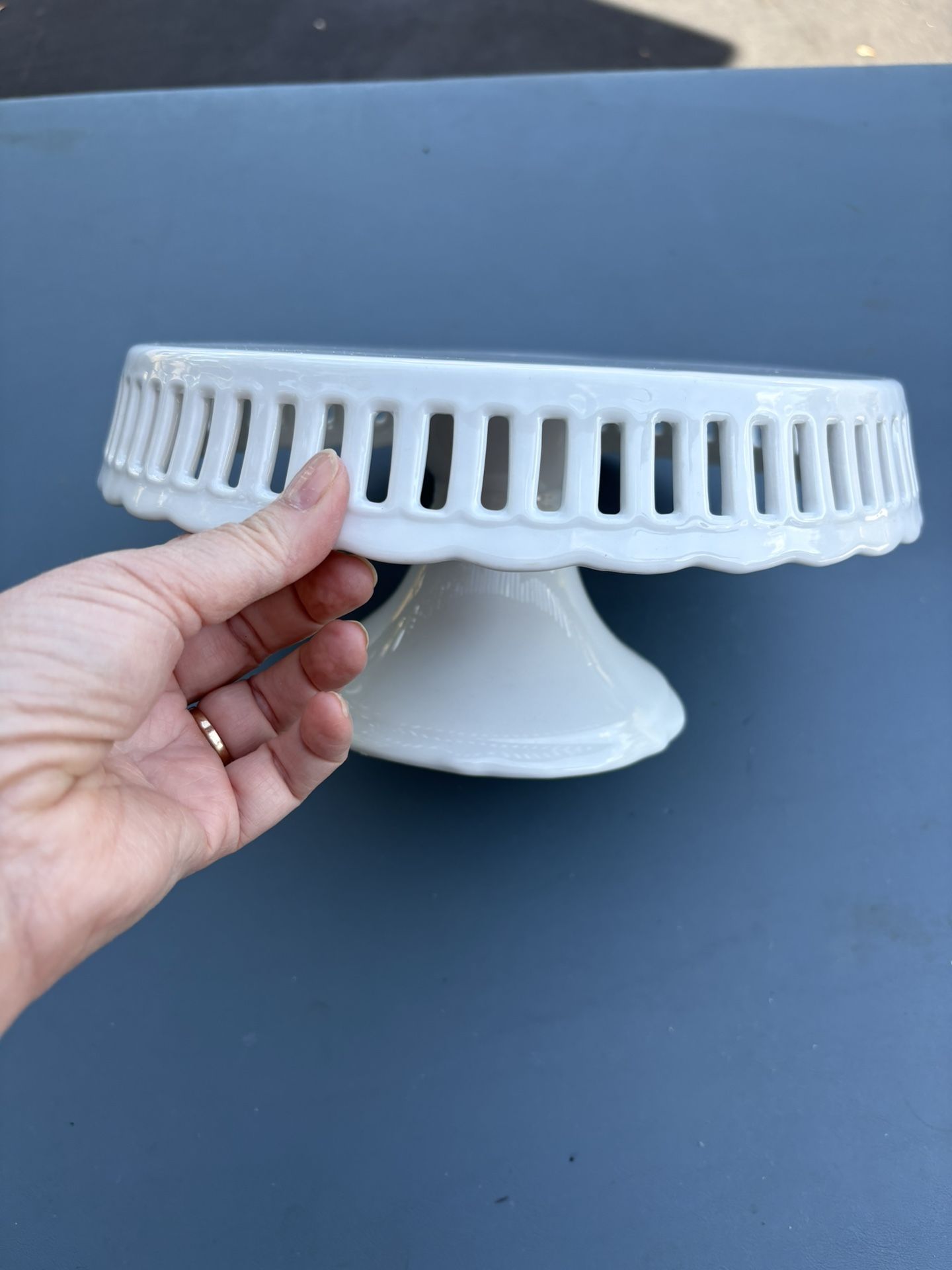 White Cake Plate 12”