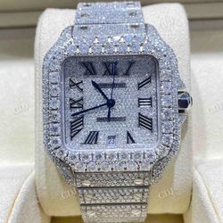 Iced Out VVS Moissanite Bust Down Watch – Passes Tester