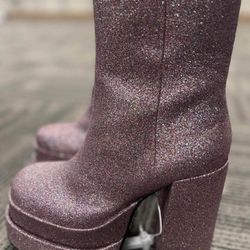 Steve Madden Glittery Pink Boots Size 7 