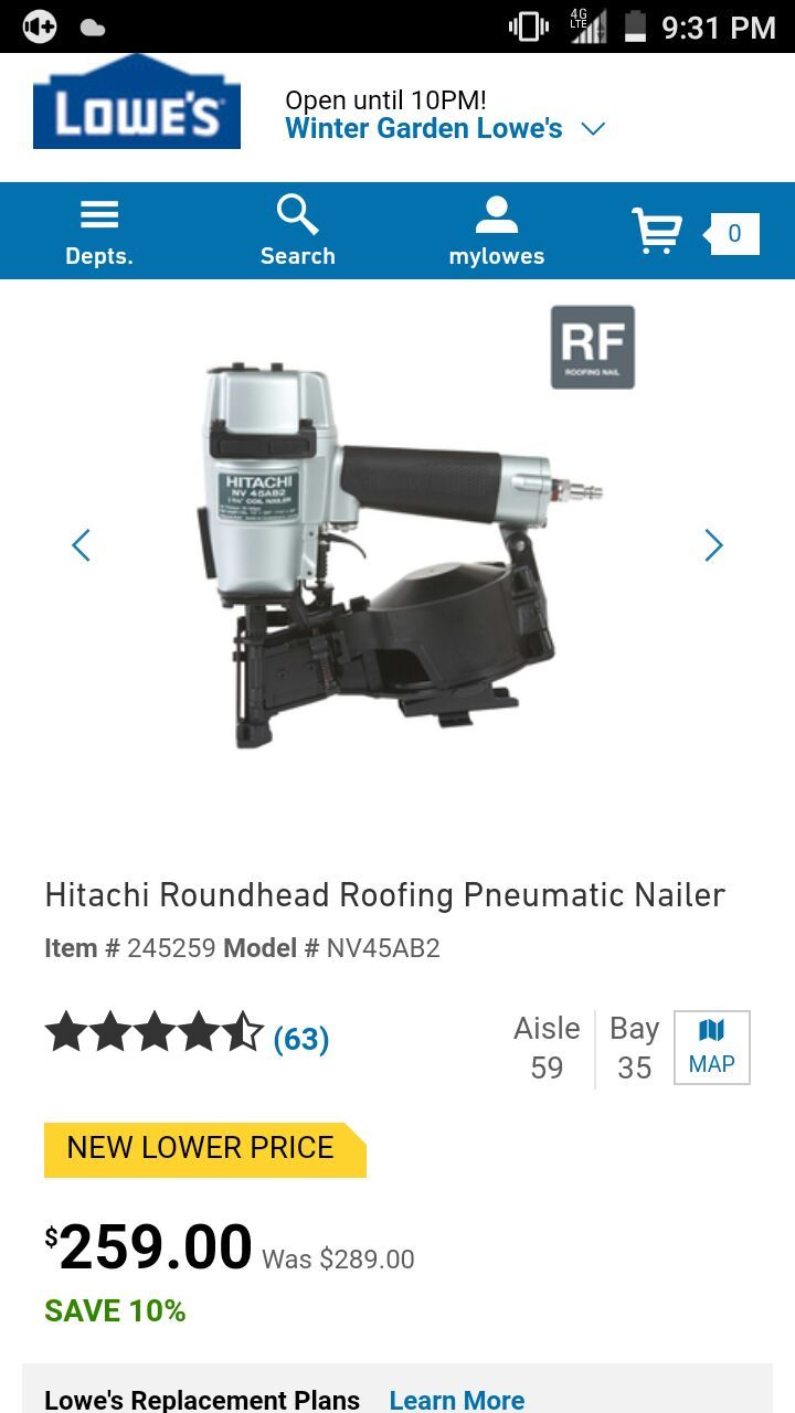 Hitachi 45mm Roofing Nailer