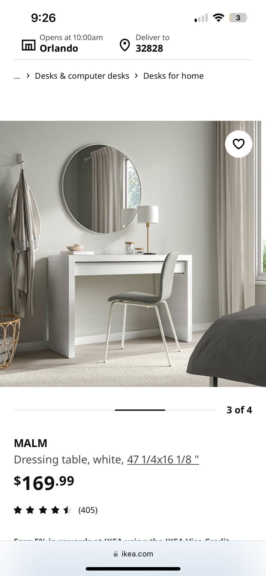 Ikea Malm Dressing Table With Chair