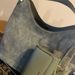 Mk Army Green Slouchy Handbag 