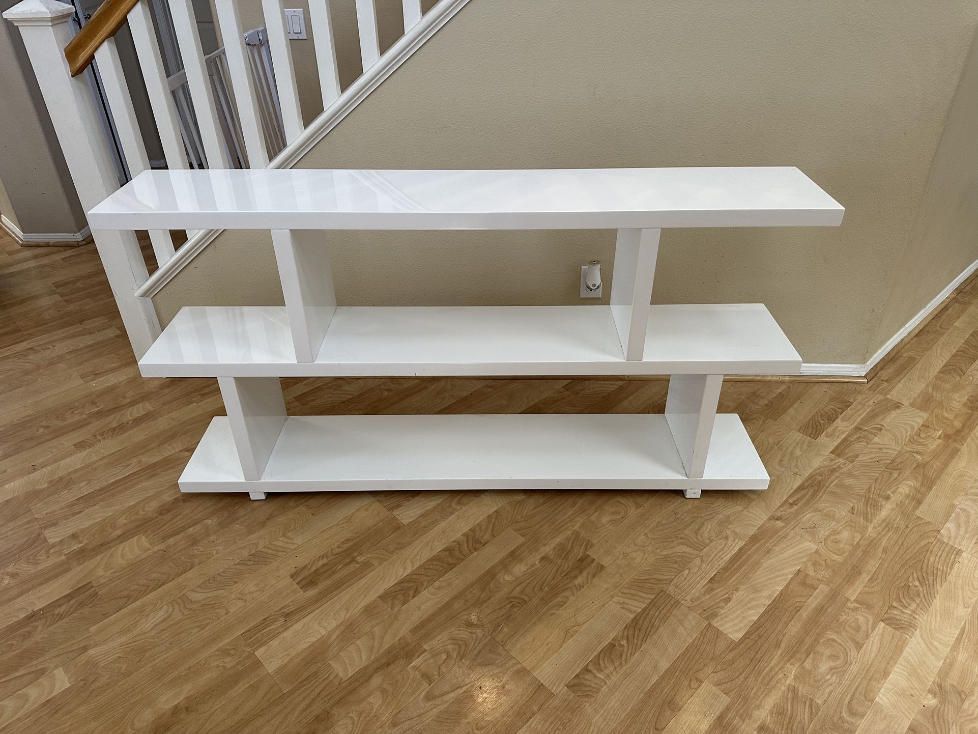 Annora Geometric Horizontal Bookcase/shelves White