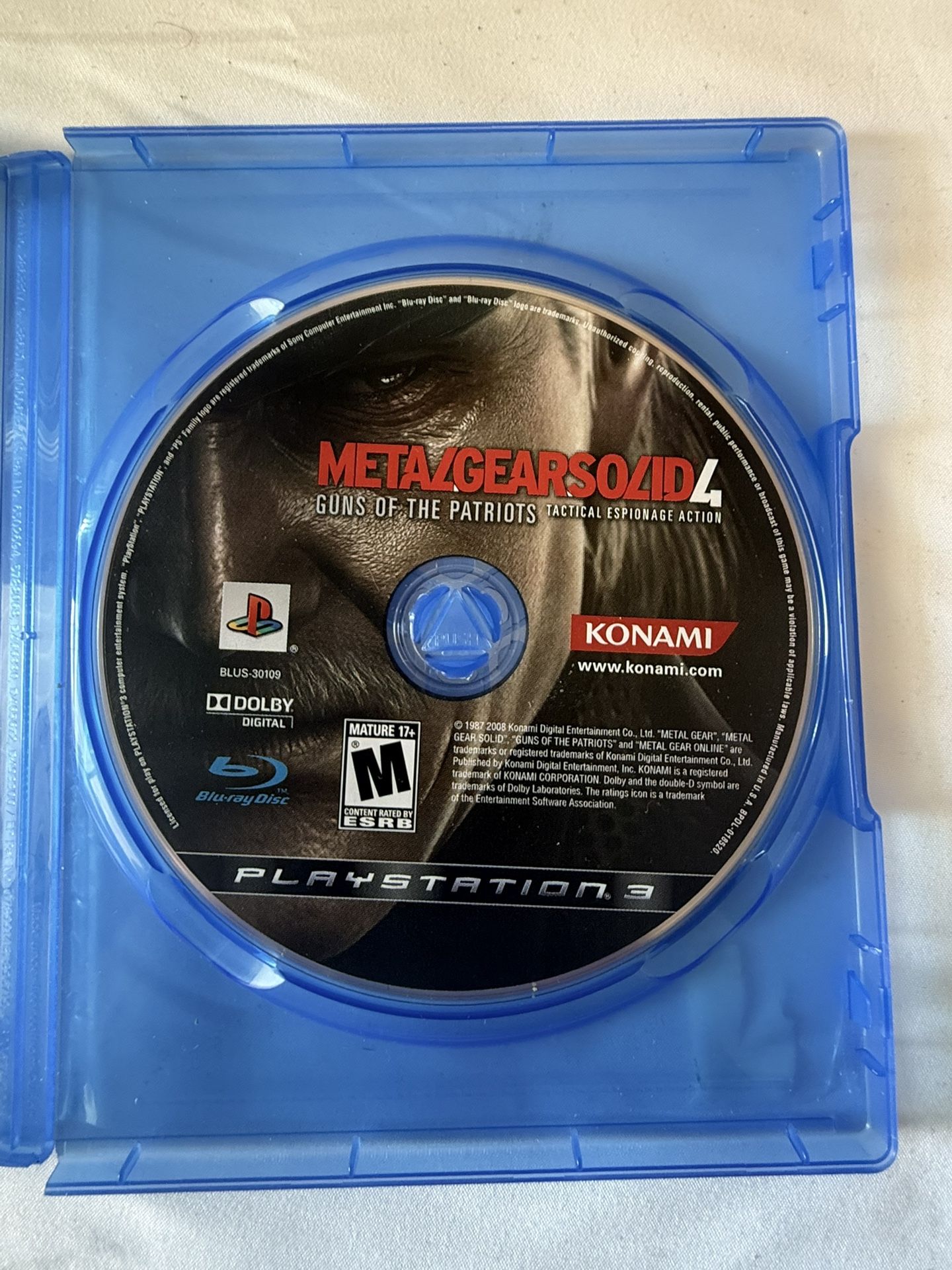 Metal Gear Solid 4- No Case- PS3