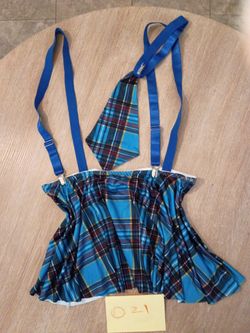 Blue Plaid sexy Skirt and Tie Set if you know you know