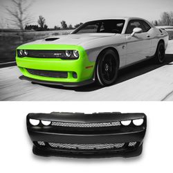 Dodge Challenger Hellcat style Front Bumper w/ Grille & Lip (Fits 2015-2023)