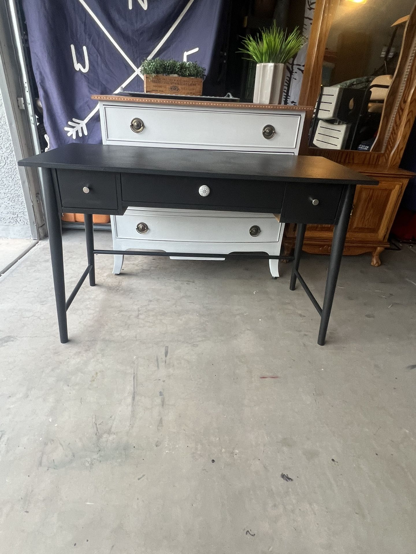Black Wood Desk Or Side Table 