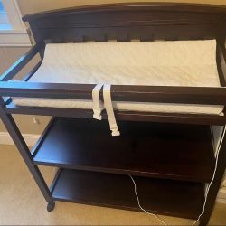 Wooden Changing Table with Changing Pad