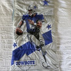 RARE Vintage 1992 NFLP Dallas Cowboys Troy Aikman Double Sided Sleeping Bag