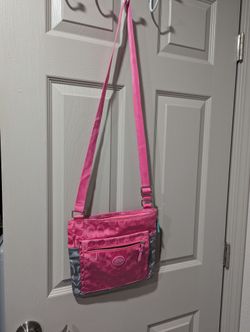 PINK AND GRAY COACH PURSE