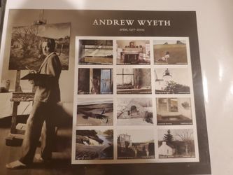 Andrew Wyeth Forever Stamp sheet